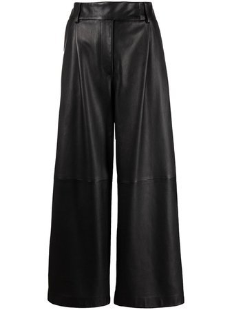 KHAITE Maarte wide-leg Leather Trousers - Farfetch