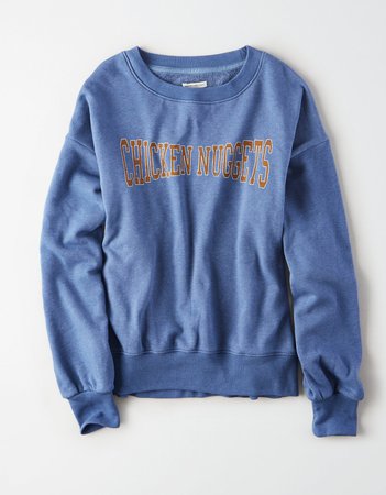 AE Food Graphic Crewneck Sweatshirt, Navy | American Eagle Outfitters