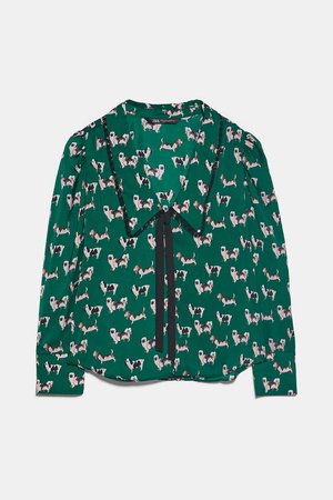 PRINTED BLOUSE WITH SCOOP NECK - View All-SHIRTS | BLOUSES-WOMAN | ZARA United States