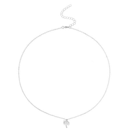 Amazon.com: Yalice Tropical Palm Tree Pendant Necklace Chain Short Coconut Necklaces Jewelry for Women and Girls (Silver): Jewelry