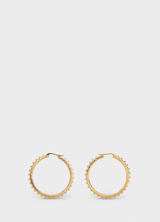 Pyramid Studs Hoops in Brass with Gold finish
