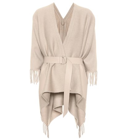 Belted cashmere cape