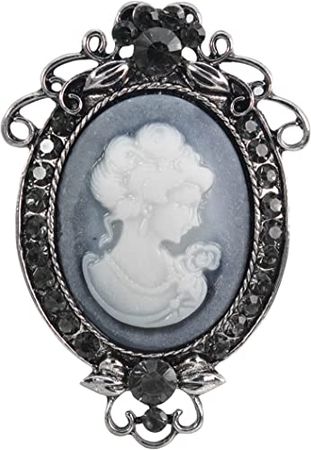 Amazon.com: Gyn&Joy Vintage Inspired Cameo Victorian Lady Maiden Crystal Rhinestone Flower Brooch Pin BZ091 : Clothing, Shoes & Jewelry