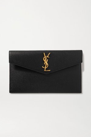 Uptown Textured-leather Pouch - Black