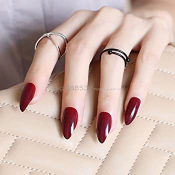 Buy Generic 1 Set: 24Pcs Fake Nails Chocolate Brown False Nails Stiletto Nails Tips Vampire Deep Red DIY Nail Art Burgund Full Cover Tips JD15 Online at Low Prices in India - Amazon.in
