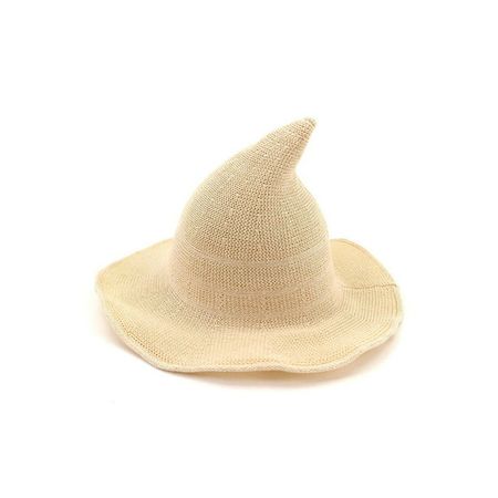 Halloween Witch Hat Foldable Wide Brim Spire Wool Knitted Cap Wizard Hat for Halloween Party Cosplay - Walmart.com