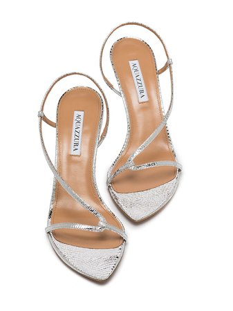 Shop Aquazzura Tayla 75mm leather sandals with Express Delivery - FARFETCH