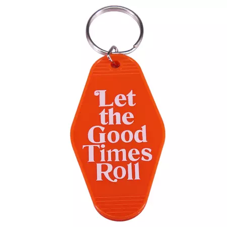 Let The Good Times Roll Key Chain Orange Key Ring