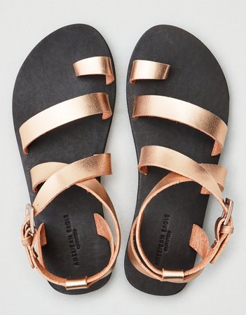 AEO Toe Ring Sandal, Gold | American Eagle Outfitters