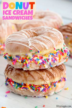 Donut Ice Cream Sandwiches - Bitz & Giggles