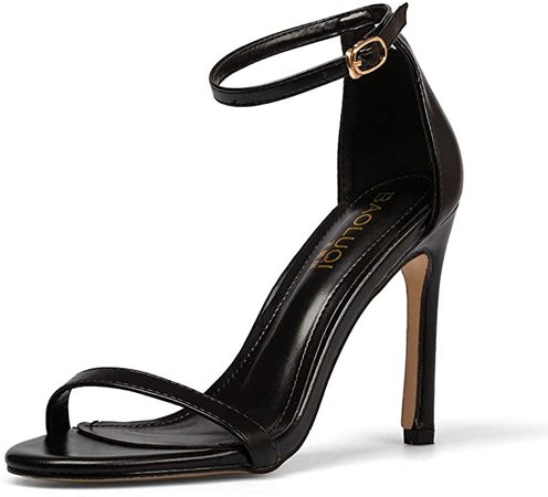 Amazon.com | kekafu Women's Stiletto Ankle Strap Evening Dress Pump Heel Sandals | Heeled Sandals