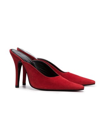 Dorateymur red Groupie 100 suede pointy toe mules $190 - Buy Online - Mobile Friendly, Fast Delivery, Price
