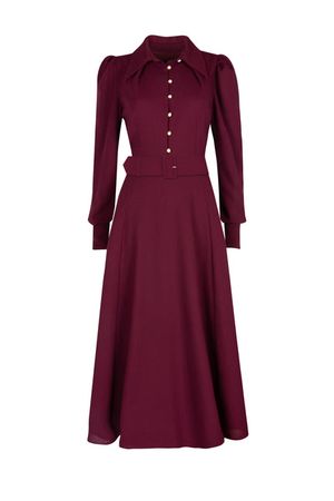 Ahana Burgundy Dress – Beulah London