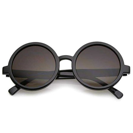 Amazon.com: Classic Retro Horn Rimmed Neutral-Colored Lens Round Sunglasses 52mm (Black/Smoke): Clothing
