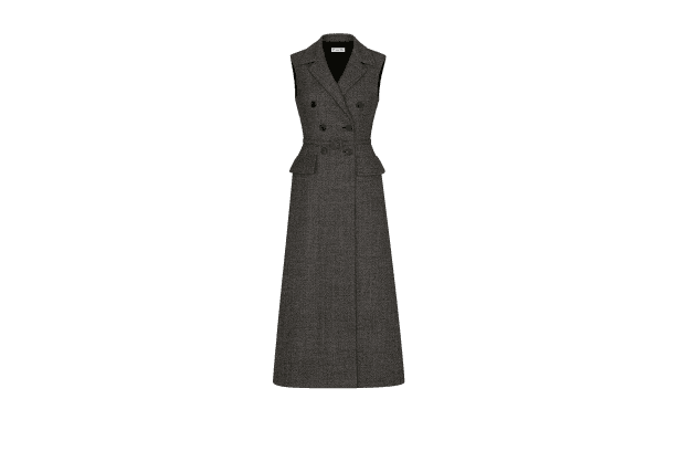 DOUBLE-BREASTED DRESS Gray Tweed