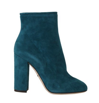 Blue Suede Leather Heels Ankle Boots – Brand Agent