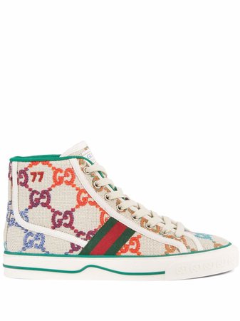 Gucci monogram-pattern lace-up Sneakers - Farfetch