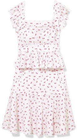 Anna Mason - Ingrid Ruffled Printed Cotton Midi Dress - Pink
