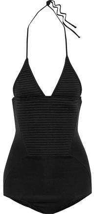 Quilted-paneled Halterneck Swimsuit