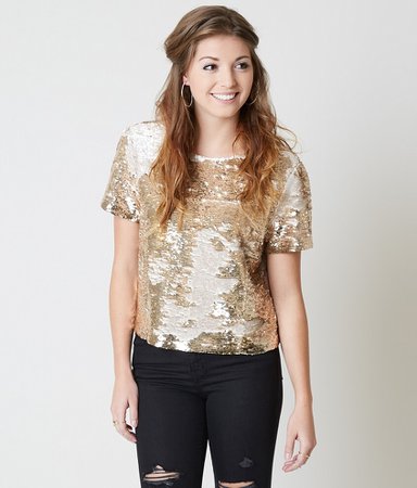 ark & co. Sequin Top - Women's Shirts/Blouses in Gold | Buckle