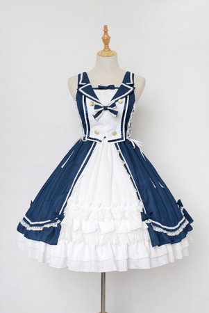 Neverland Lolita -The Heart of Ocean- Sailor Style Lolita Jumper Dress