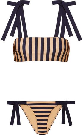 Jaya Striped Bikini - Black