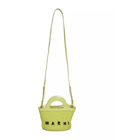 Tropicalia Summer Bag Tropicalia Micro Bags Marni Lime Tropicalia Bag In Raffia With Handles, Shoulder Strap And Fabric Lining | italist, ALWAYS LIKE A SALE
