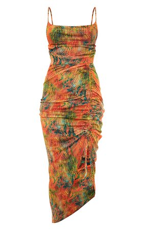 Multi Snake Strappy Cowl Neck Skirt Midi Dress | PrettyLittleThing USA