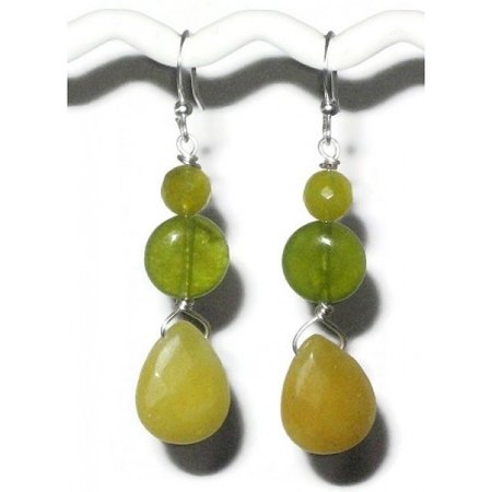 Yellow and Green Dangle Earrings