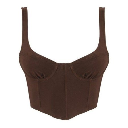 brown corset crop top