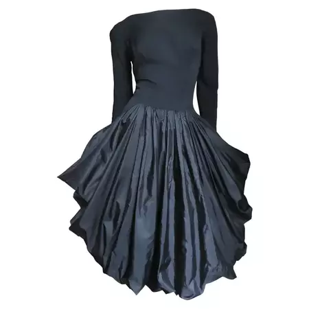 Marberl 1950s Silk Skirt Draped Dress For Sale at 1stDibs | draped skirt dress
