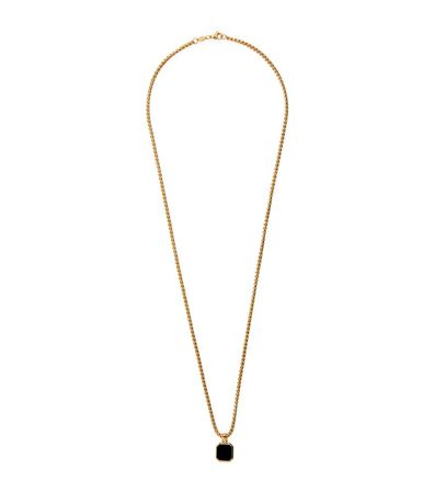 Nialaya Jewelry Gold-Plated Onyx Pendant Necklace | Harrods AU