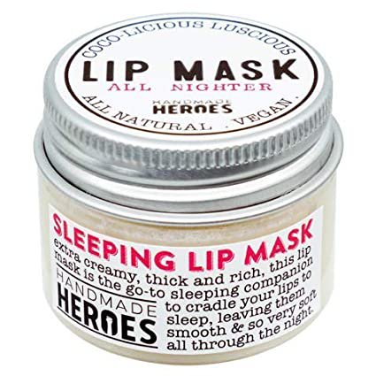 Amazon.com : 100% Natural Vegan Sleeping Lip Mask by Handmade Heroes | Overnight Lip Moisturizer and Conditioner for Dry Lips. Fragrance free, Alcohol free Intensive Lip Balm and Lip Therapy Skin Care (Original - All Nighter) : Beauty & Personal Care