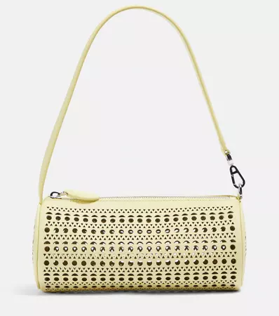 Tube Perforated Leather Shoulder Bag in Yellow - Alaia | Mytheresa