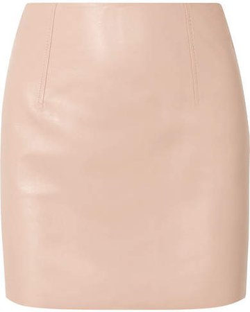 BLOUSE - Hell Raiser Leather Mini Skirt - Baby pink