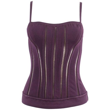 Alaia Autumn-Winter 1991 plum corset vest For Sale at 1stdibs