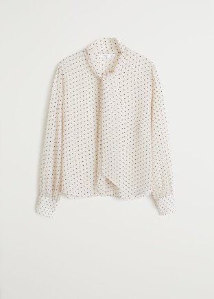 Bow polka-dot blouse - Women | Mango USA white