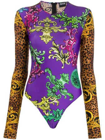 Versace Jeans Couture Leopard Print Sleeve Body | Farfetch.com