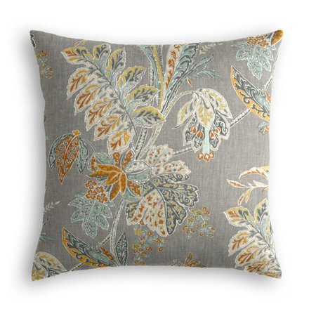 Intricate Gray Floral Pillow | Loom Decor