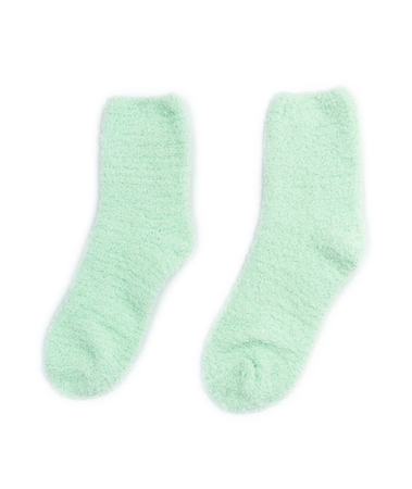 mint green fuzzy socks