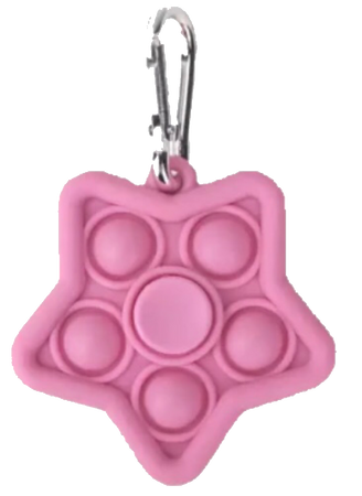 pink star pop it keychain stim toy