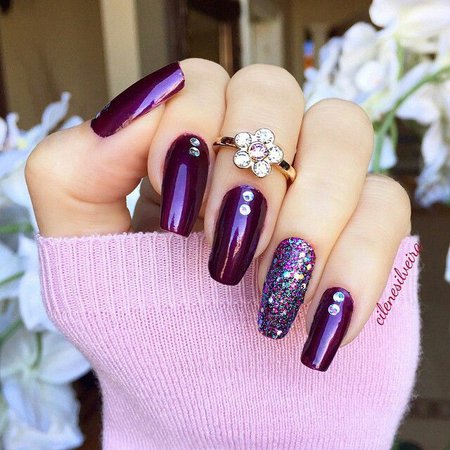 purple glitter nails - Google Search