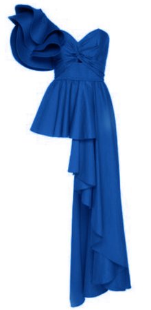 blue asymmetric mini dress
