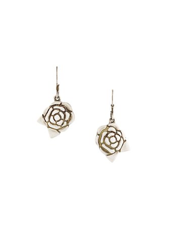 metallic Chanel Pre-Owned camelia flower earrings with Express Delivery - Farfetch