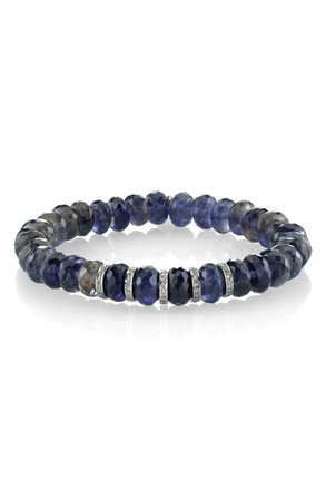 Sheryl Lowe 5-Rondelle Iolite & Diamond Bracelet | Nordstrom