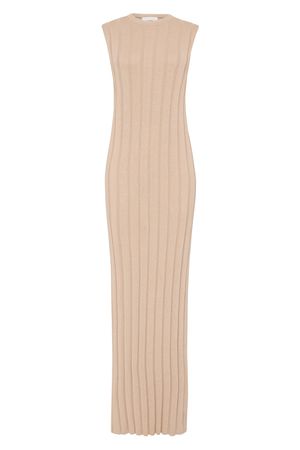 ribbed knit column dress