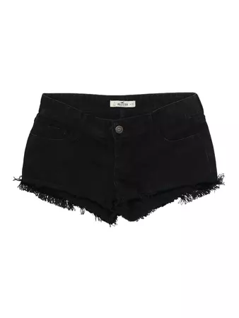 hollister low rise black denim shorts