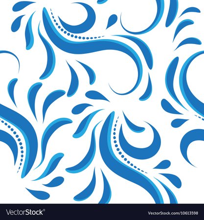 Gzhel seamless pattern texture Blue ornament Vector Image