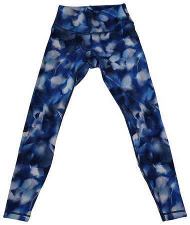 Lululemon Blue Multi Wunder Under 25” Mid-rise Activewear Bottoms Size 6 (S) - Tradesy