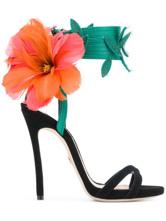 Dsquared2 Feather Floral Sandals - Farfetch